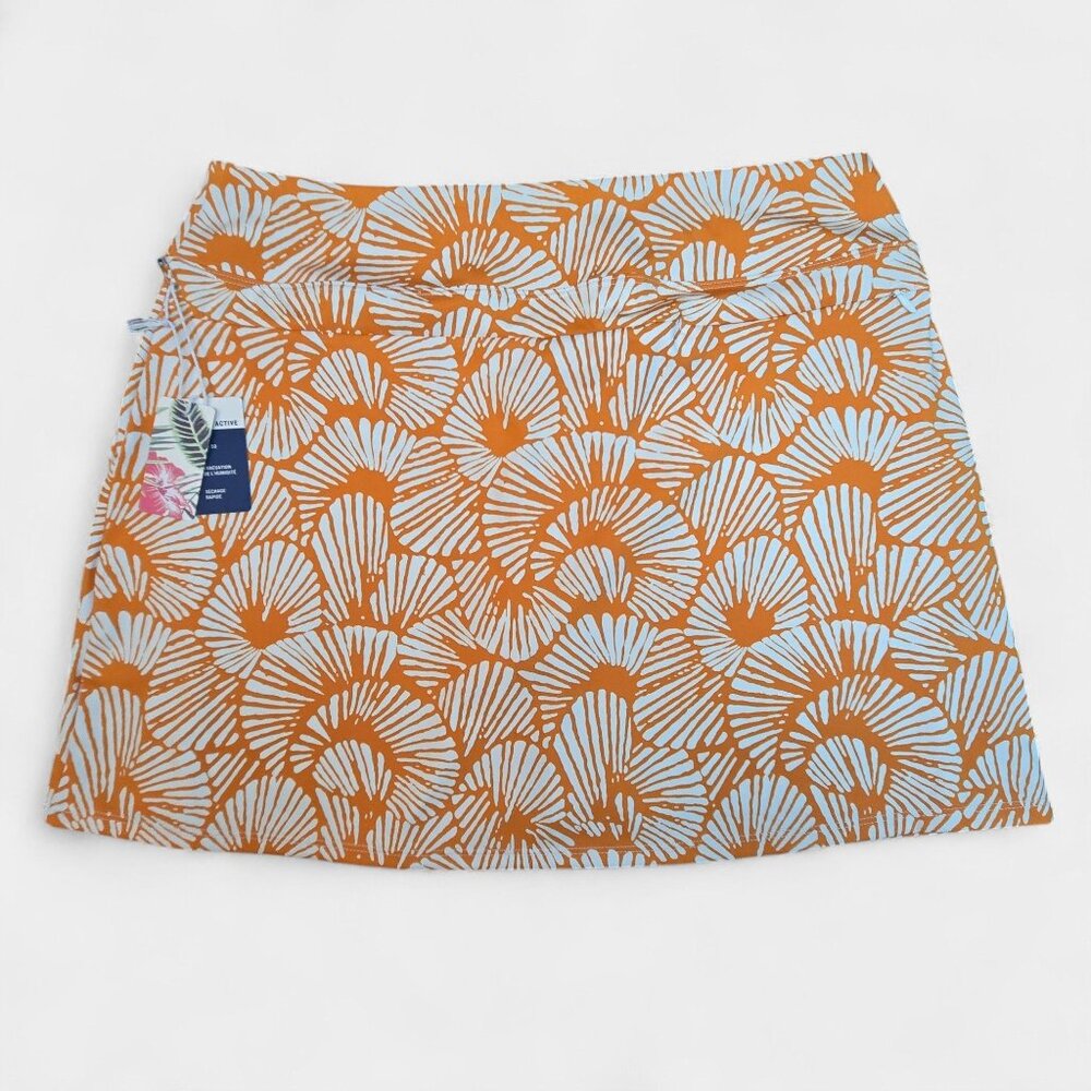 Tommy Bahama Golf Skort Orange White L Pickleball Athleisure Sporty Resort NWT - Picture 4 of 11